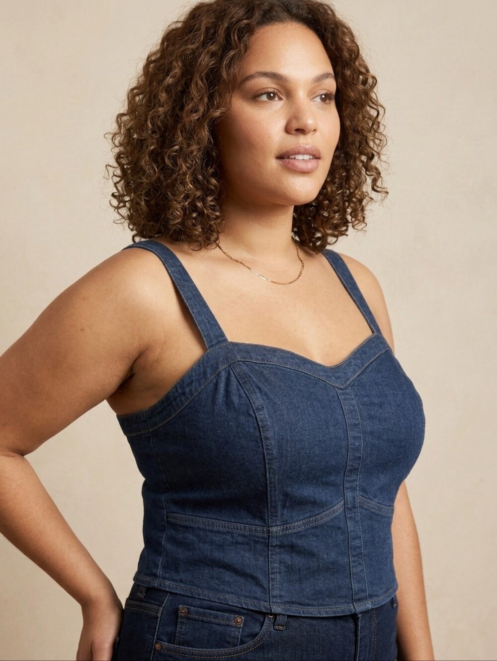 Studio By Torrid Dark Blue Denim Cami Tank Top Size 4